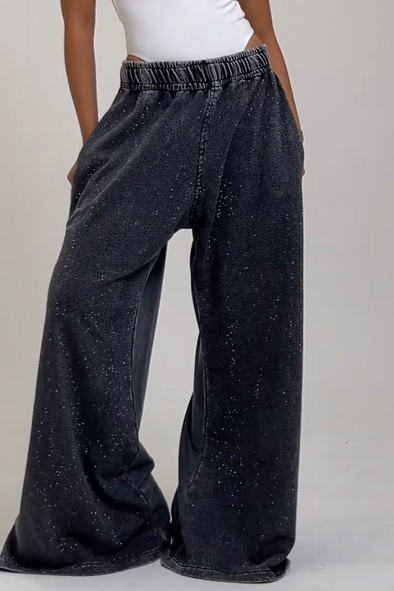 Womens Hot Diamond Loose Casual Pants