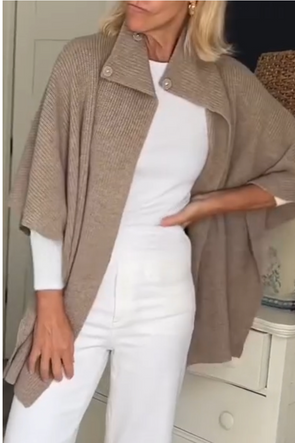 Women Lapel Solid Color Knitted Cardigan