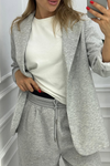 Women Collar Jacket+ Pants Commuting Style Set