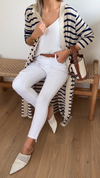 Womens Striped Casual Long Cardigan
