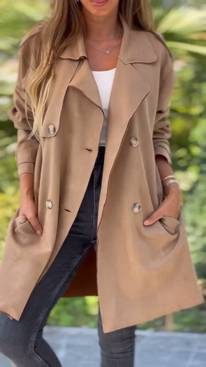 Womens Lapel Temperament Casual Coat