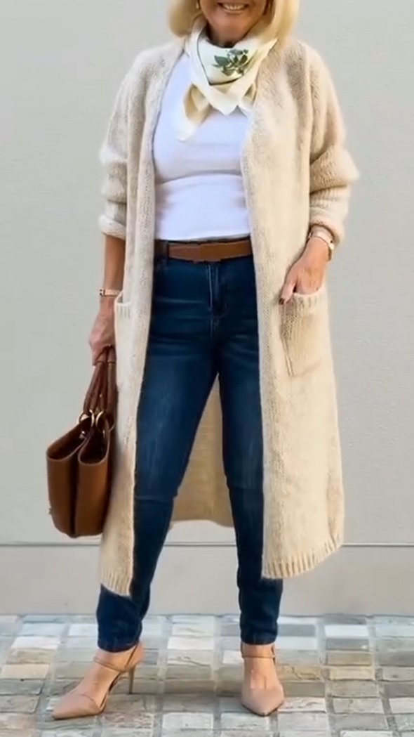 Womens Plush Casual Cardigan