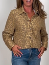 Womens Lapel Print Casual Jacket