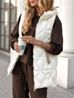 Womens Round Neck Hooded Casual Vest