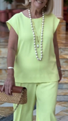 Women Round Neck Solid Color Casual Suit