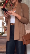 Womens Solid Color Casual Knitted Cardigan