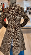 Women Lapel Leopard Print Casual Coat