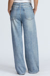 Womens Washed Vertical Pattern Casual Sweatpant Jeans