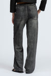 Womens Washed Vertical Pattern Casual Sweatpant Jeans