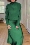 Women's Long Sleeve Sweater and Skirt Two Piece Set