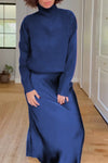 Women's Long Sleeve Sweater and Skirt Two Piece Set