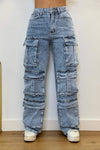 Women's Multi-pocket Rhinestone Casual Jeans