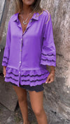 Mid-sleeve Shirt with Hollow Patchwork Design