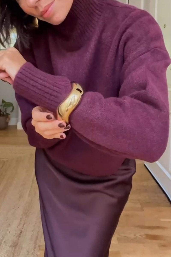Women's Long Sleeve Sweater and Skirt Two Piece Set