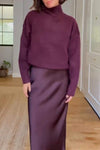 Women's Long Sleeve Sweater and Skirt Two Piece Set